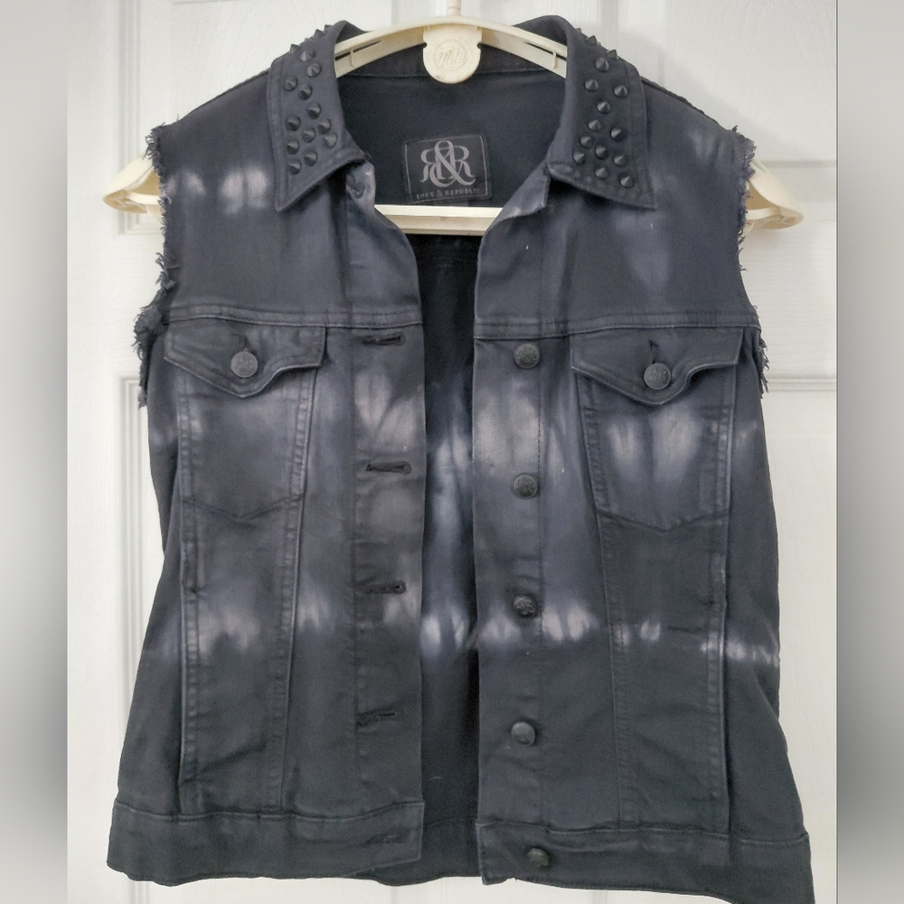 Rock & Republic Black Denim Vest
